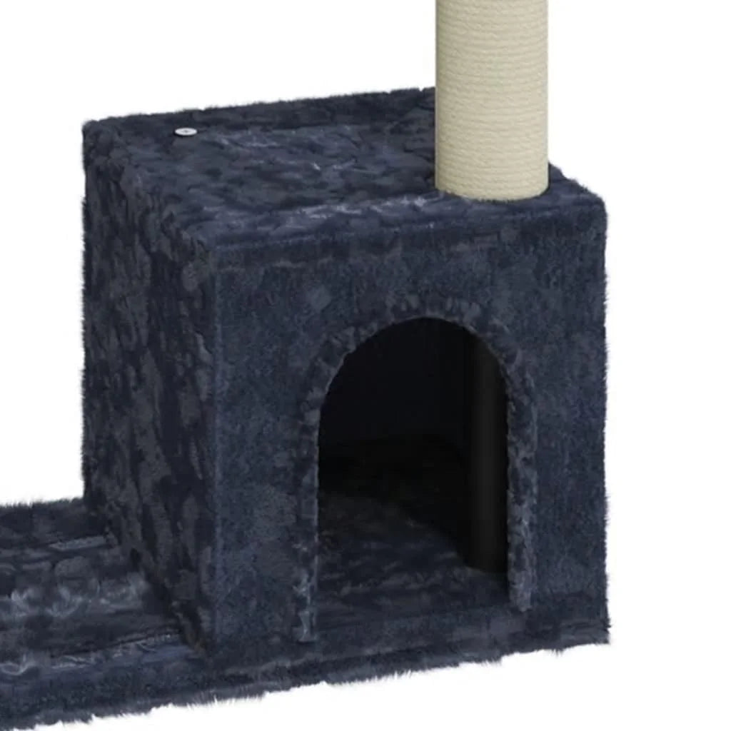 3-Tier Cat Tree Tower w/ Sisal Scratching Posts - Space-Saving 70cm (Dark Grey)