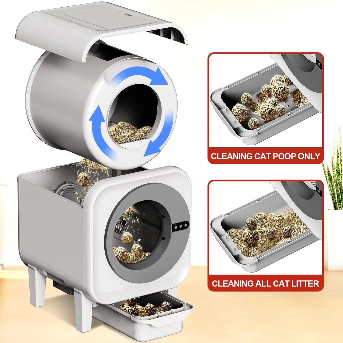 Smart Self-Cleaning Cat Litter Box – Odor-Removal, WiFi APP Control