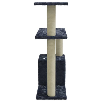 3-Tier Cat Tree Tower w/ Sisal Scratching Posts - Space-Saving 70cm (Dark Grey)