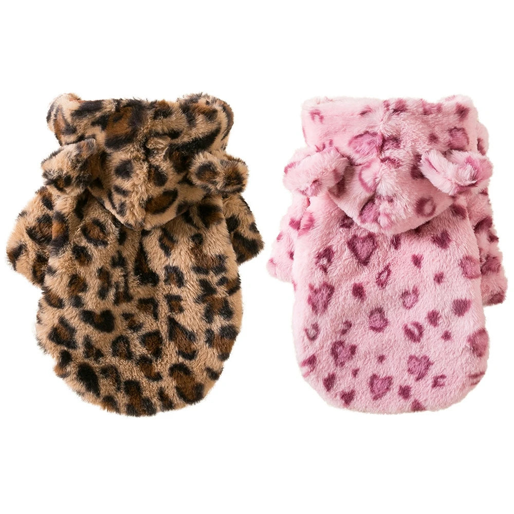 Wild Chic Hoodie: Snug Leopard Luxe for Urban Paws! 🐾✨ + FREE Custom Pet Portrait Badge!