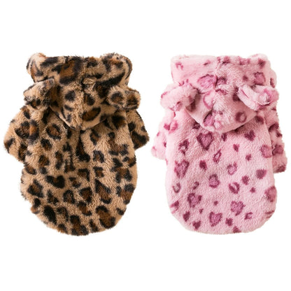 Wild Chic Hoodie: Snug Leopard Luxe for Urban Paws! 🐾✨ + FREE Custom Pet Portrait Badge!