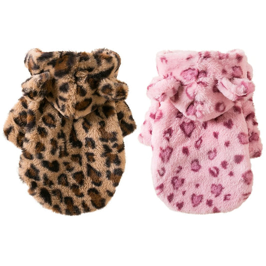 Wild Chic Hoodie: Snug Leopard Luxe for Urban Paws! 🐾✨ + FREE Custom Pet Portrait Badge!