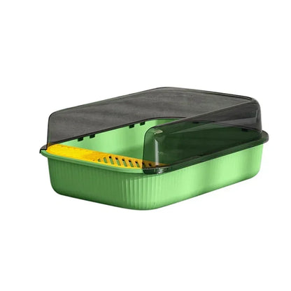 Anti-Splash Cat Litter Box: Semi-Closed Plastic Sand Box