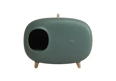 Fully Enclosed  Cat Litter Box: Solid Color Pet Toilet