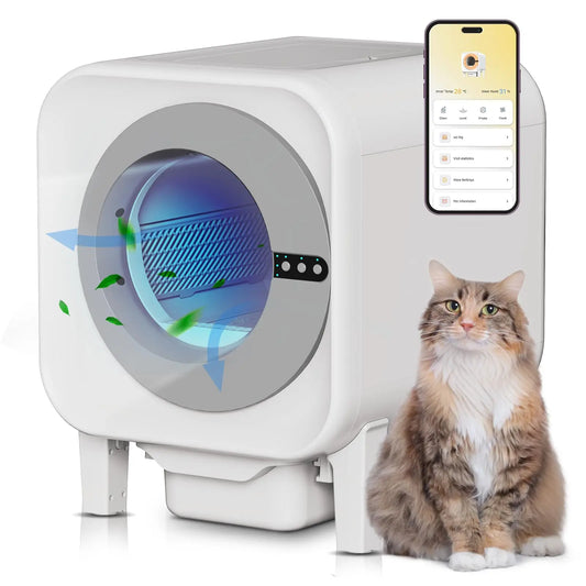 Smart Self-Cleaning Cat Litter Box – Odor-Removal, WiFi APP Control