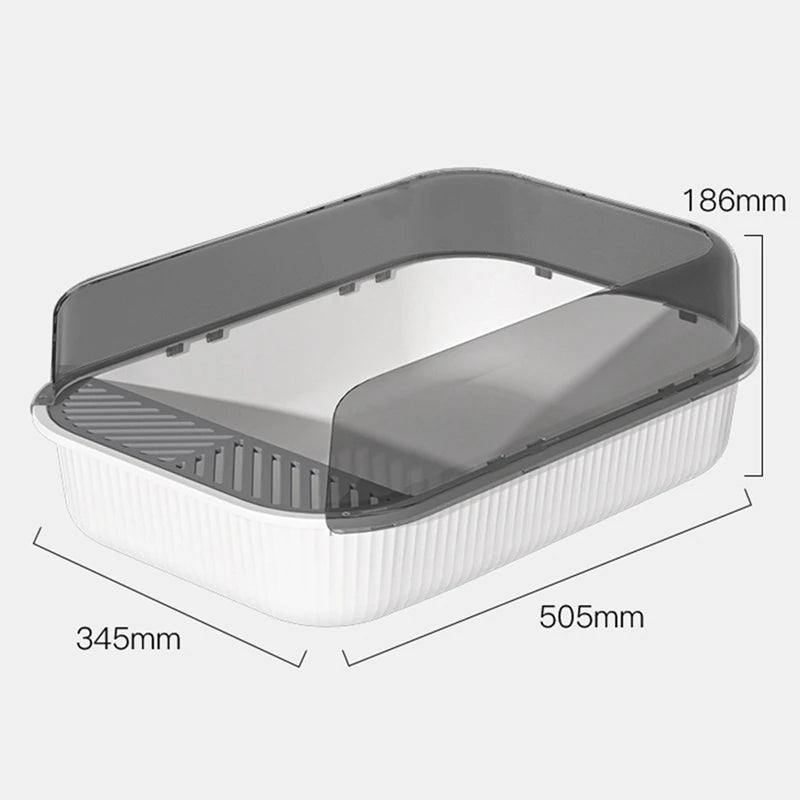 Anti-Splash Cat Litter Box: Semi-Closed Plastic Sand Box