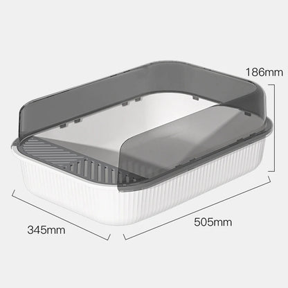 Anti-Splash Cat Litter Box: Semi-Closed Plastic Sand Box