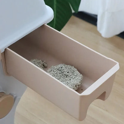 Semi-Enclosed Cat Litter Box: Anti-Splash, Oversize & Semi-Automatic