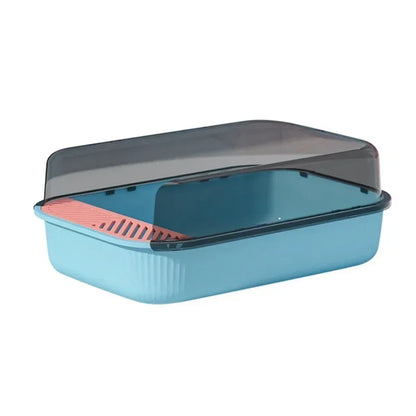 Anti-Splash Cat Litter Box: Semi-Closed Plastic Sand Box