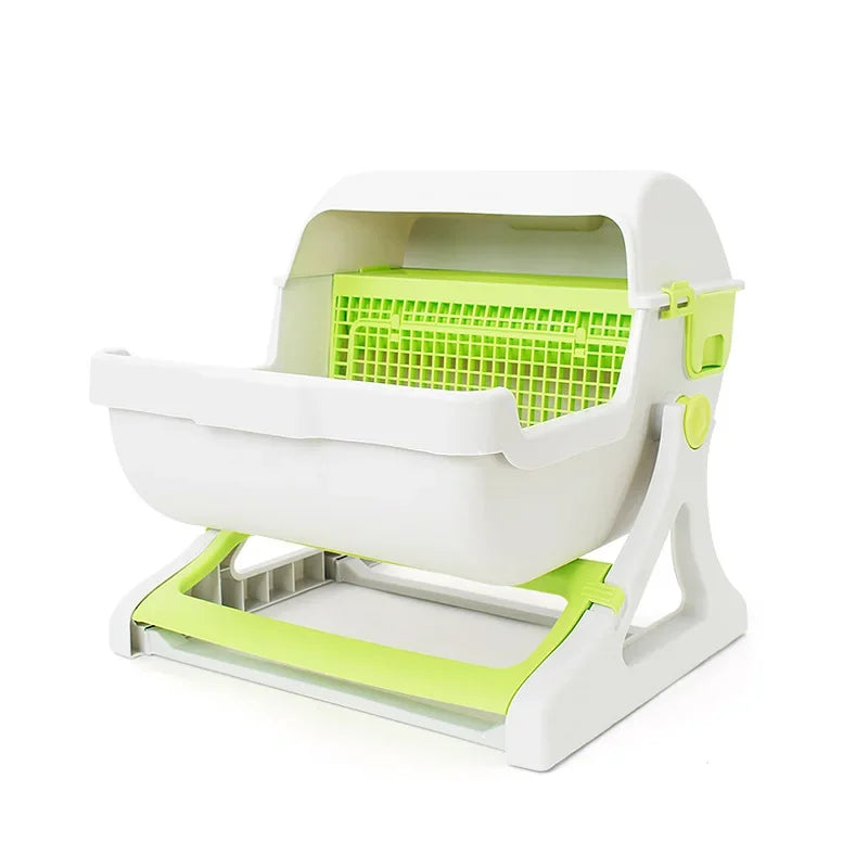 Semi-Enclosed Cat Litter Box: Anti-Splash, Oversize & Semi-Automatic