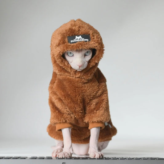 Hairless Cat Winter Clothes: Thick, Warm for Sphynx, Devon & Small Pets