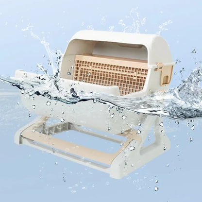 Semi-Enclosed Cat Litter Box: Anti-Splash, Oversize & Semi-Automatic