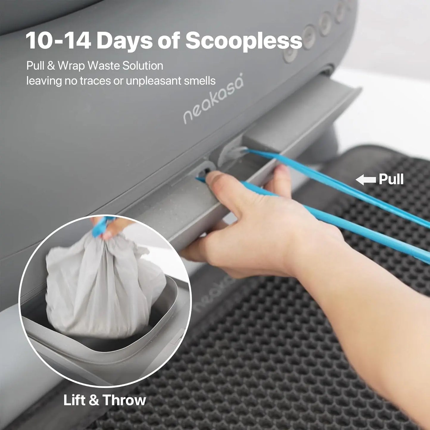 Self-Cleaning Cat Toilet – Above-Open, Large Capacity & Mat Included