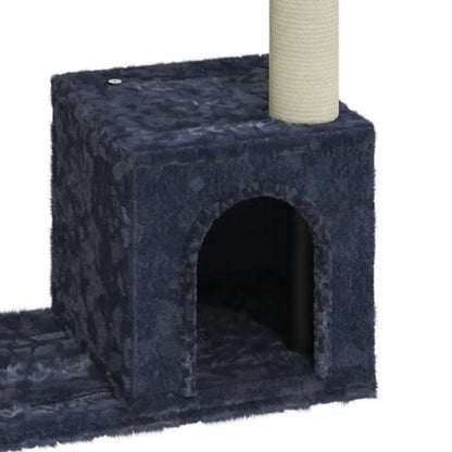 3-Tier Cat Tree Tower w/ Sisal Scratching Posts - Space-Saving 70cm (Dark Grey)