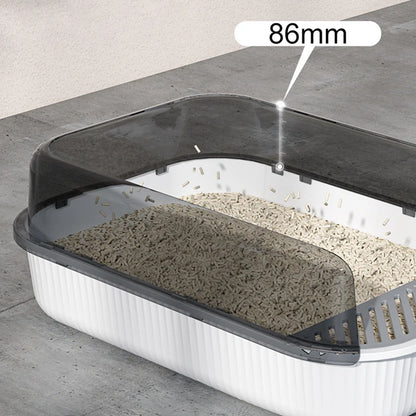 Anti-Splash Cat Litter Box: Semi-Closed Plastic Sand Box
