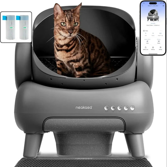 Self-Cleaning Cat Toilet – Above-Open, Large Capacity & Mat Included