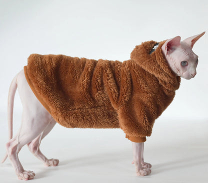 Hairless Cat Winter Clothes: Thick, Warm for Sphynx, Devon & Small Pets